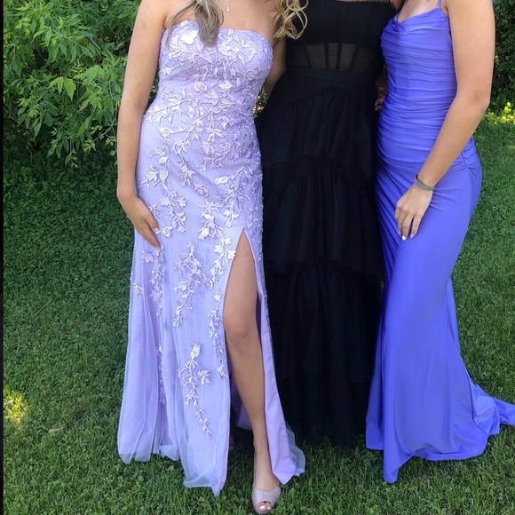 Sherri Hill 53345 Lavender Lace Strapless Prom Dress - Still available PROM ‘24 - Picture 3 of 10